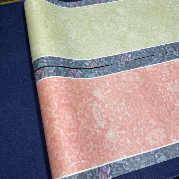 【珠光生纸珠光唐锦莲纹长卷】大风堂生纸书法国画作品纸