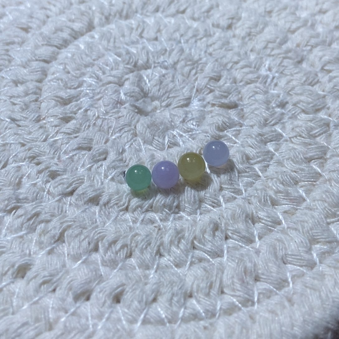 翡翠散珠翡翠四彩圆珠 卡4