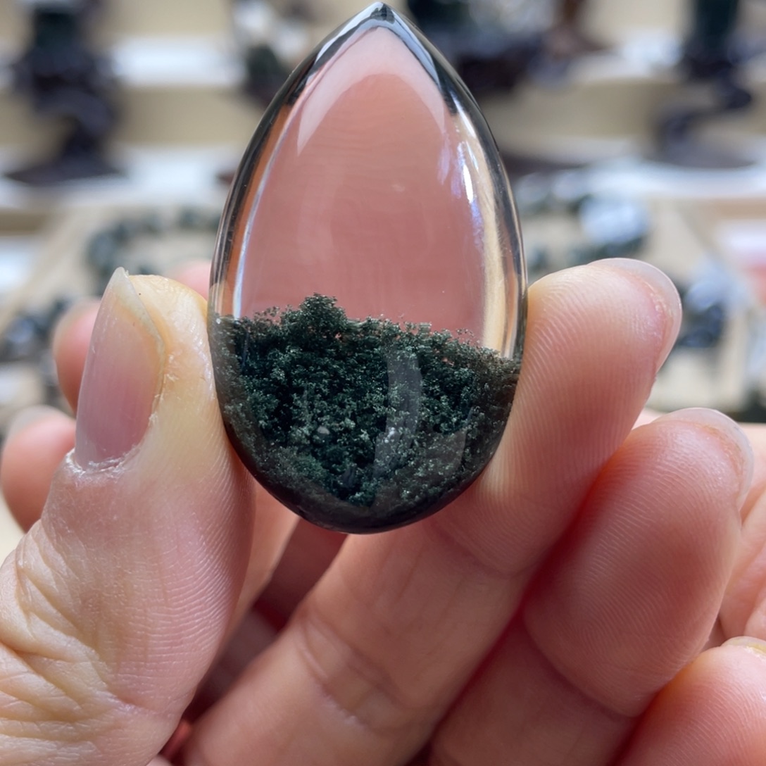 水晶颈饰未镶嵌绿幽灵聚宝盆水滴