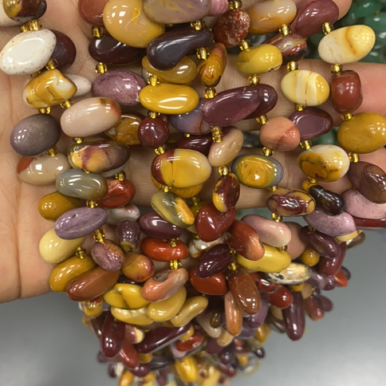 天然蛋黄石长牙不规则散珠diy项链吊坠半成品手链配饰配珠隔珠