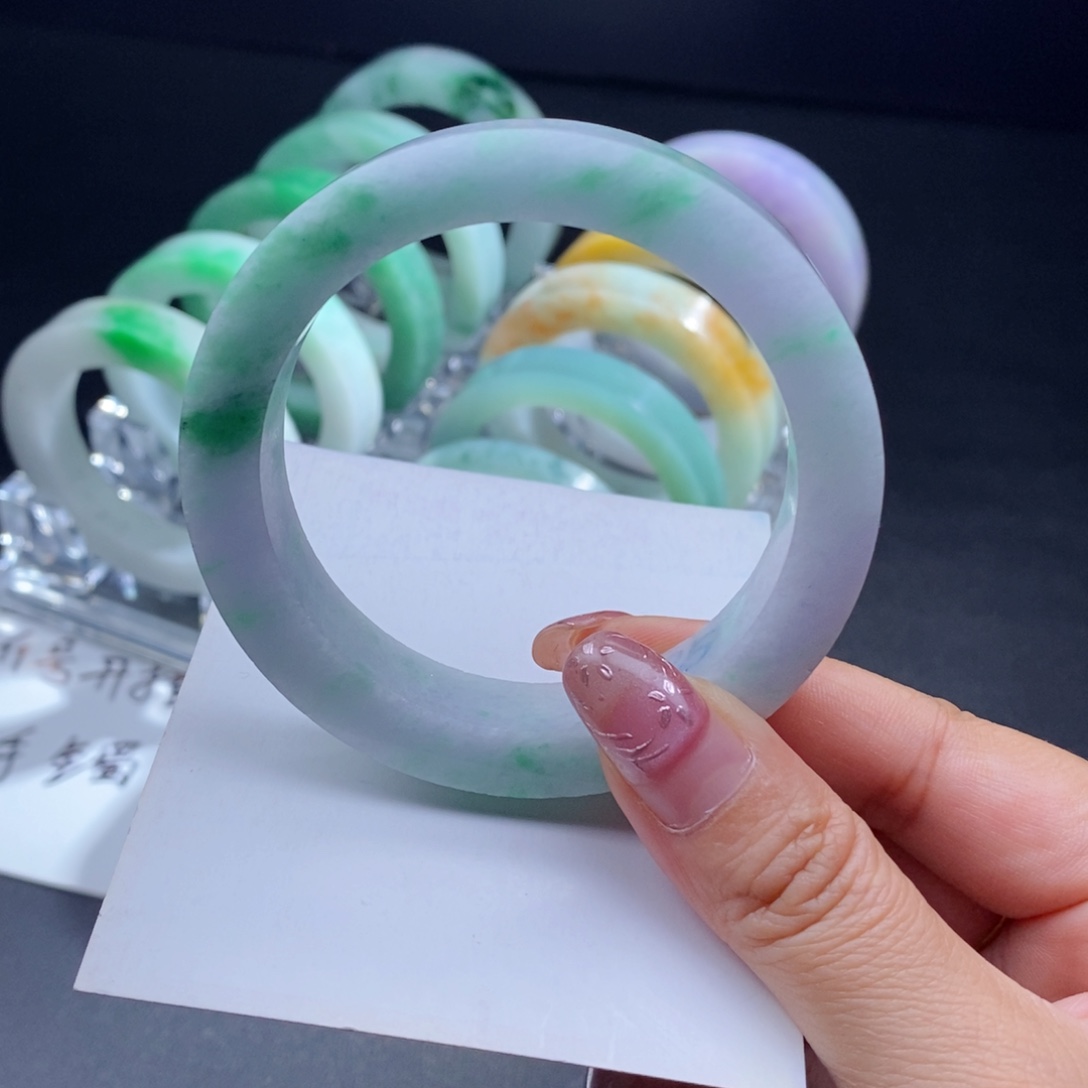 定制翡翠未镶嵌翡翠手镯57-59