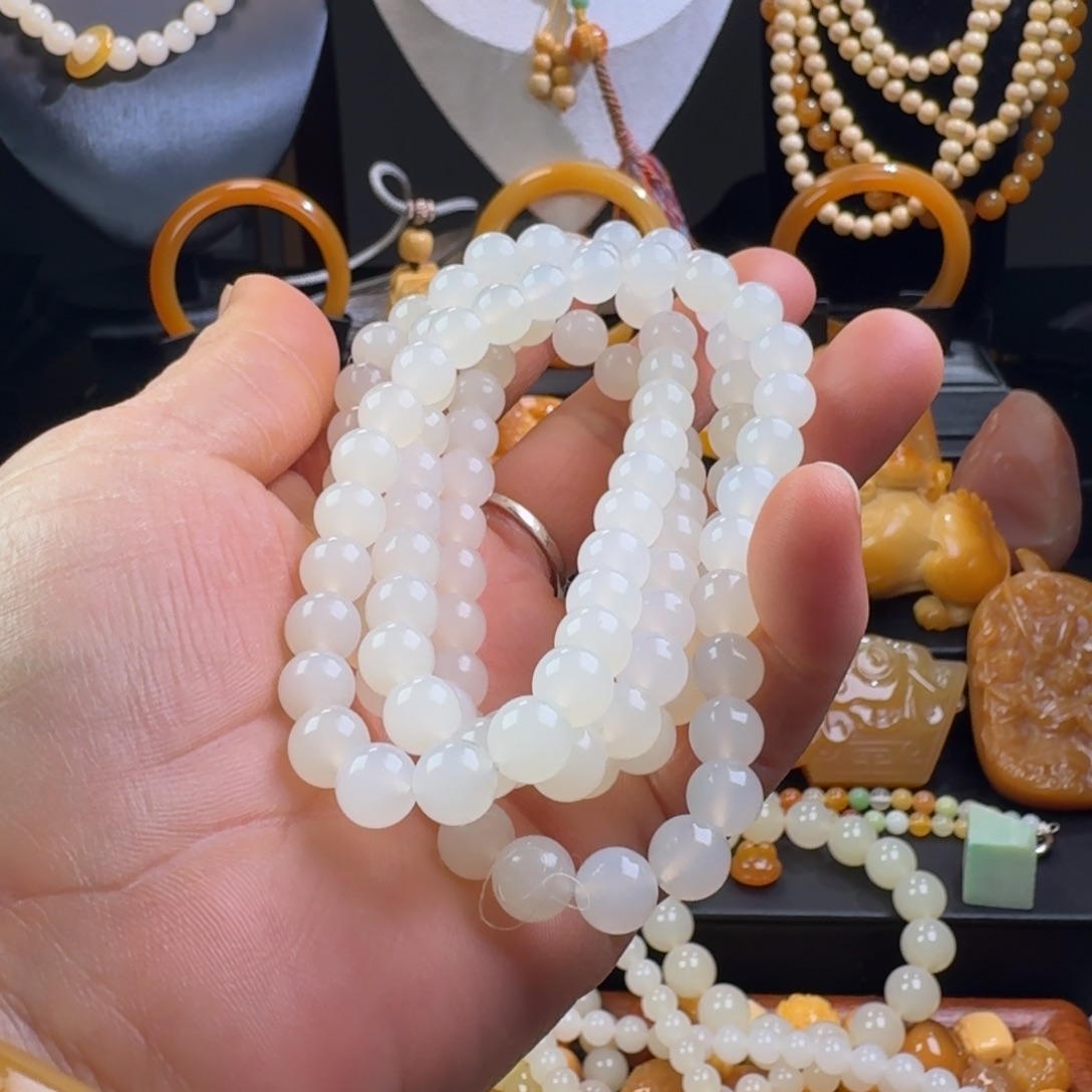 月***水石英质玉（缅黄）手链未镶嵌