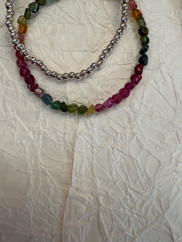 925银亚克力手链 厂时尚百搭轻奢珠光宝气彩虹银手链