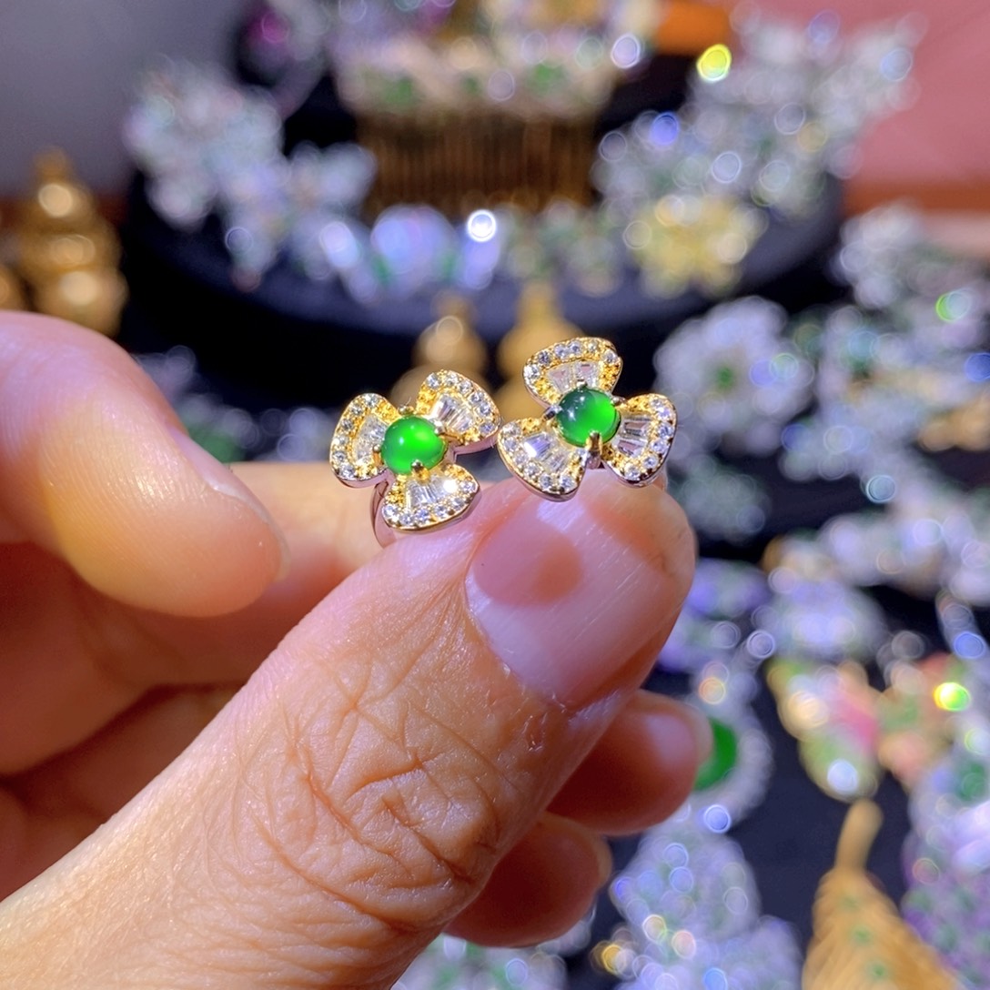 翡翠银S925镶嵌项圈天然翡翠