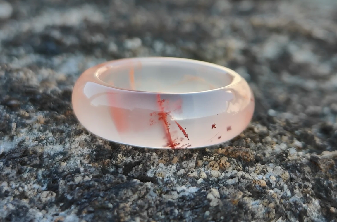 【A000】川料冰飘南红飘花【指环】