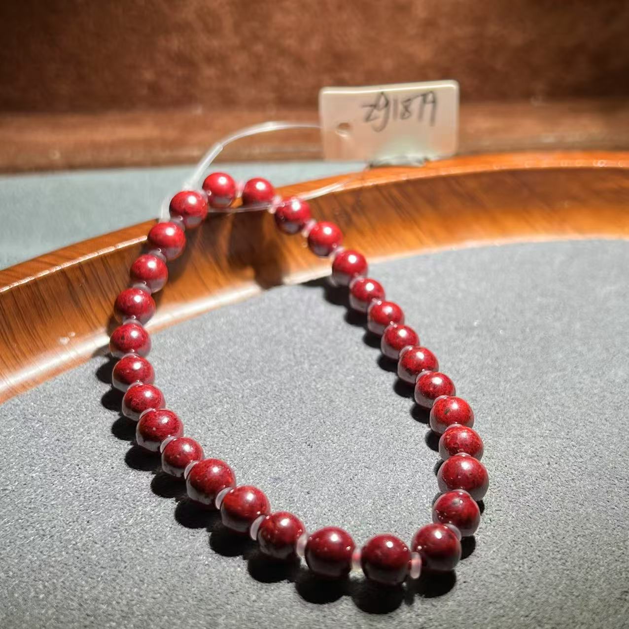 天然辰砂【张老斯珠宝】天然朱砂手串zg1879