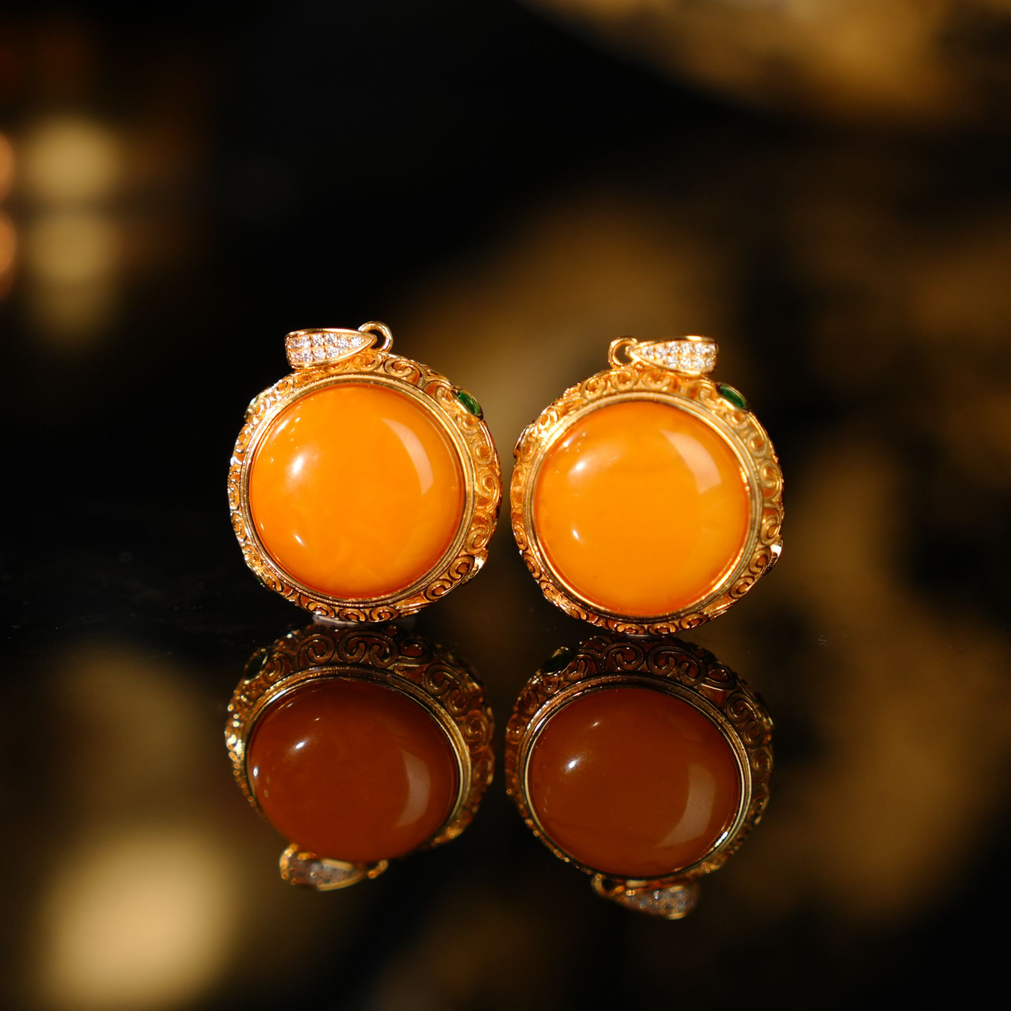 【初见珠宝】S925银蜜蜡吊坠16-1C07X266【多样性发一件】