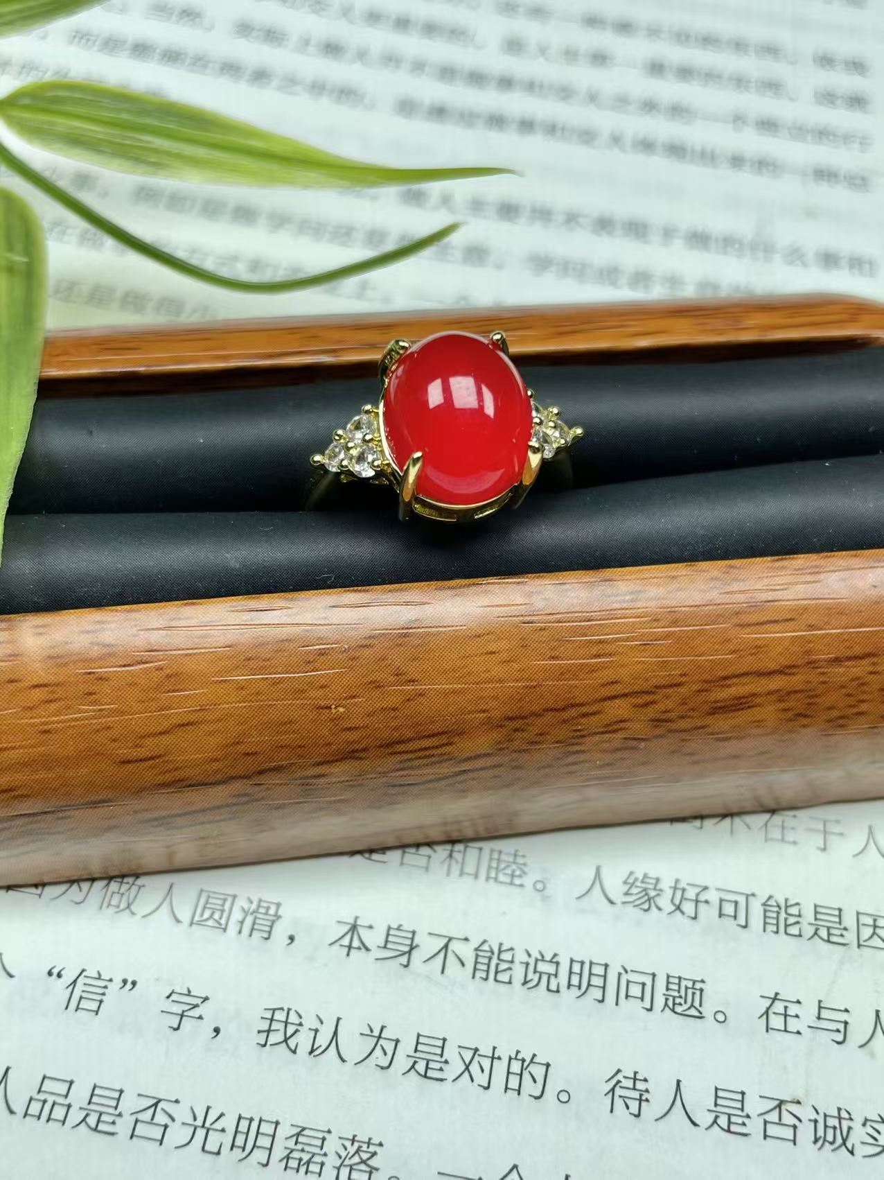 【卡灯牌参与】红玛瑙蛋面戒指--红红火火