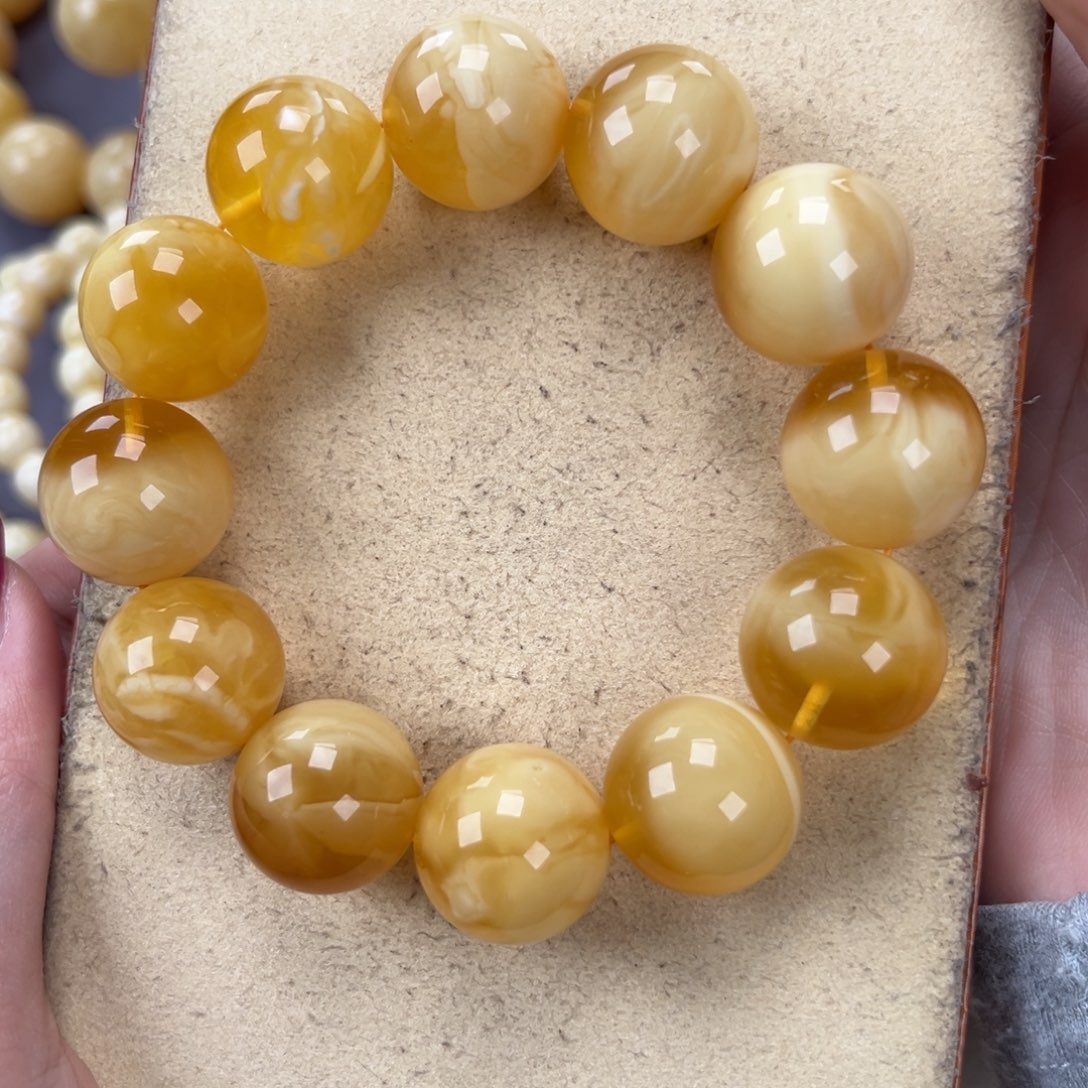 琥珀手链未镶嵌51.38金白