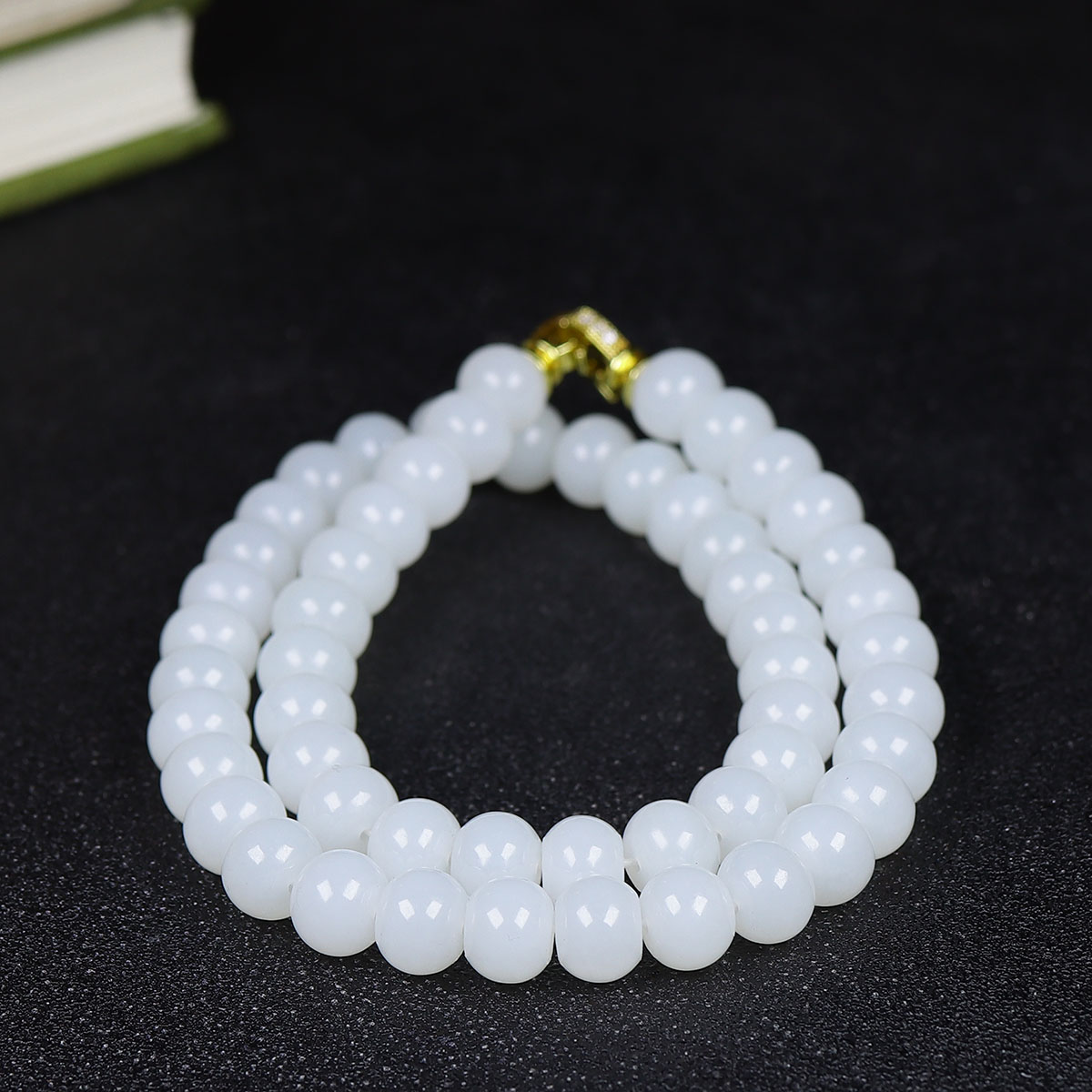 1224111和田玉白玉项链