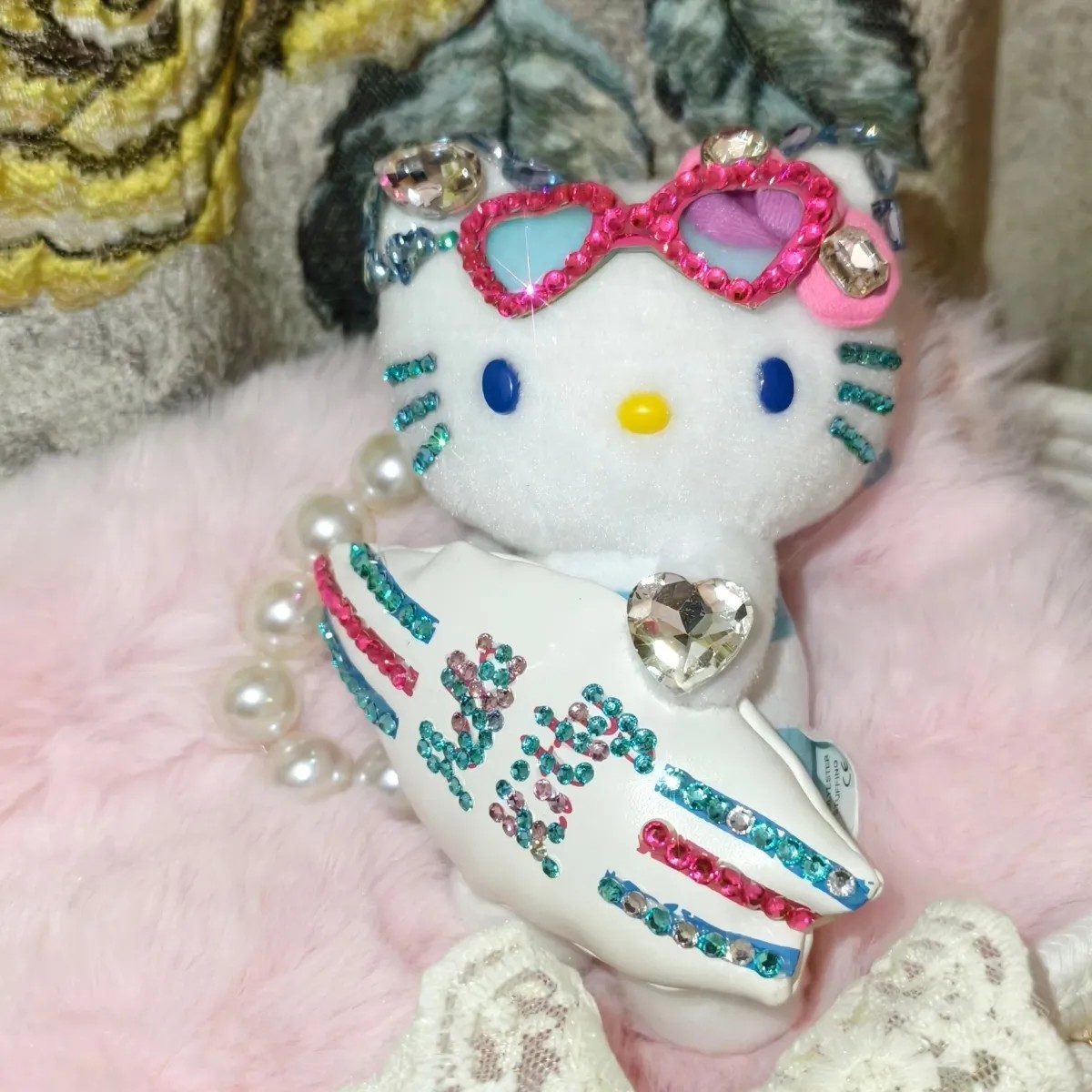 不退不换中古系列抱滑板Kitty凯蒂猫包包挂件女生闺蜜礼物可爱