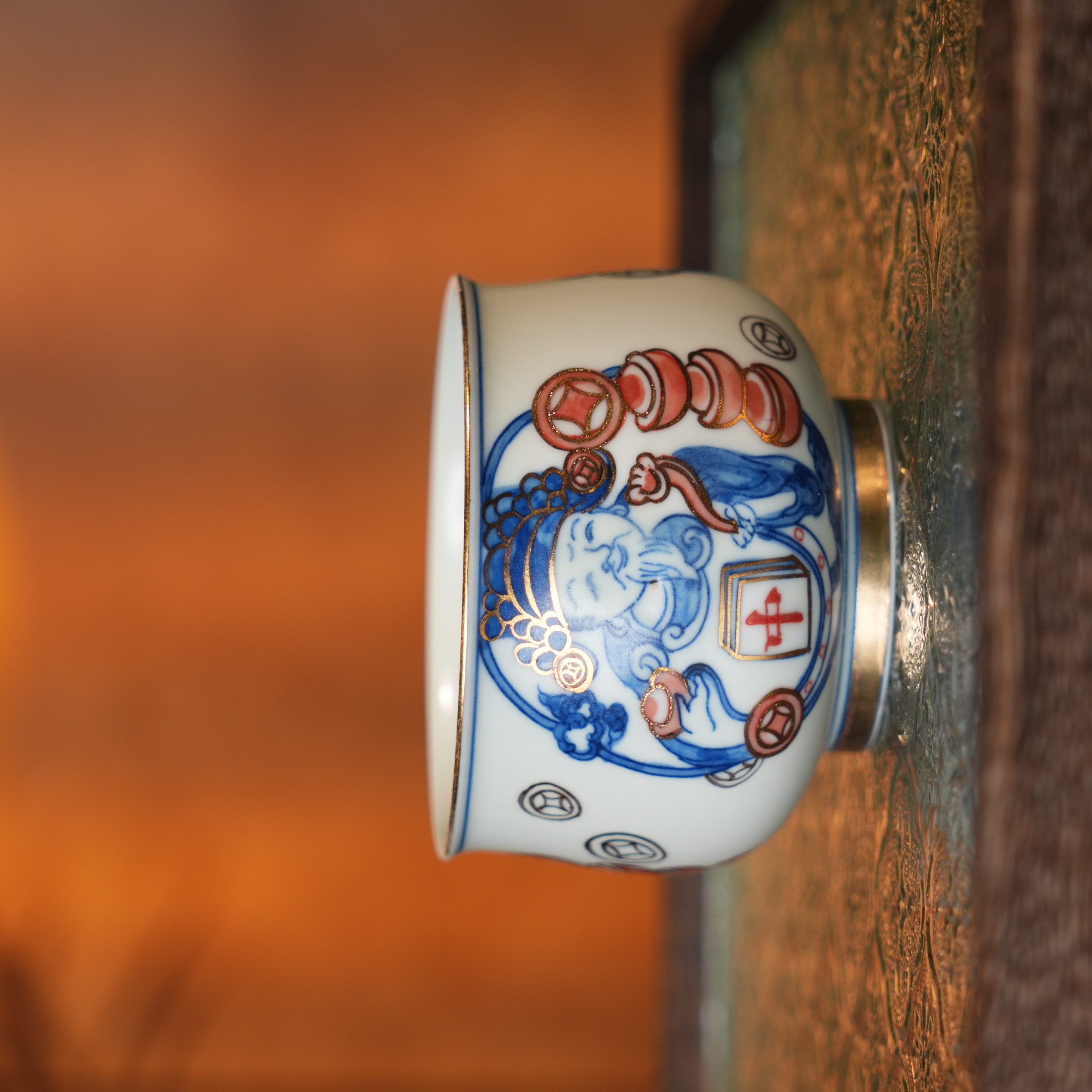 【央广甄瓷】 雨溪山房  财神主人杯