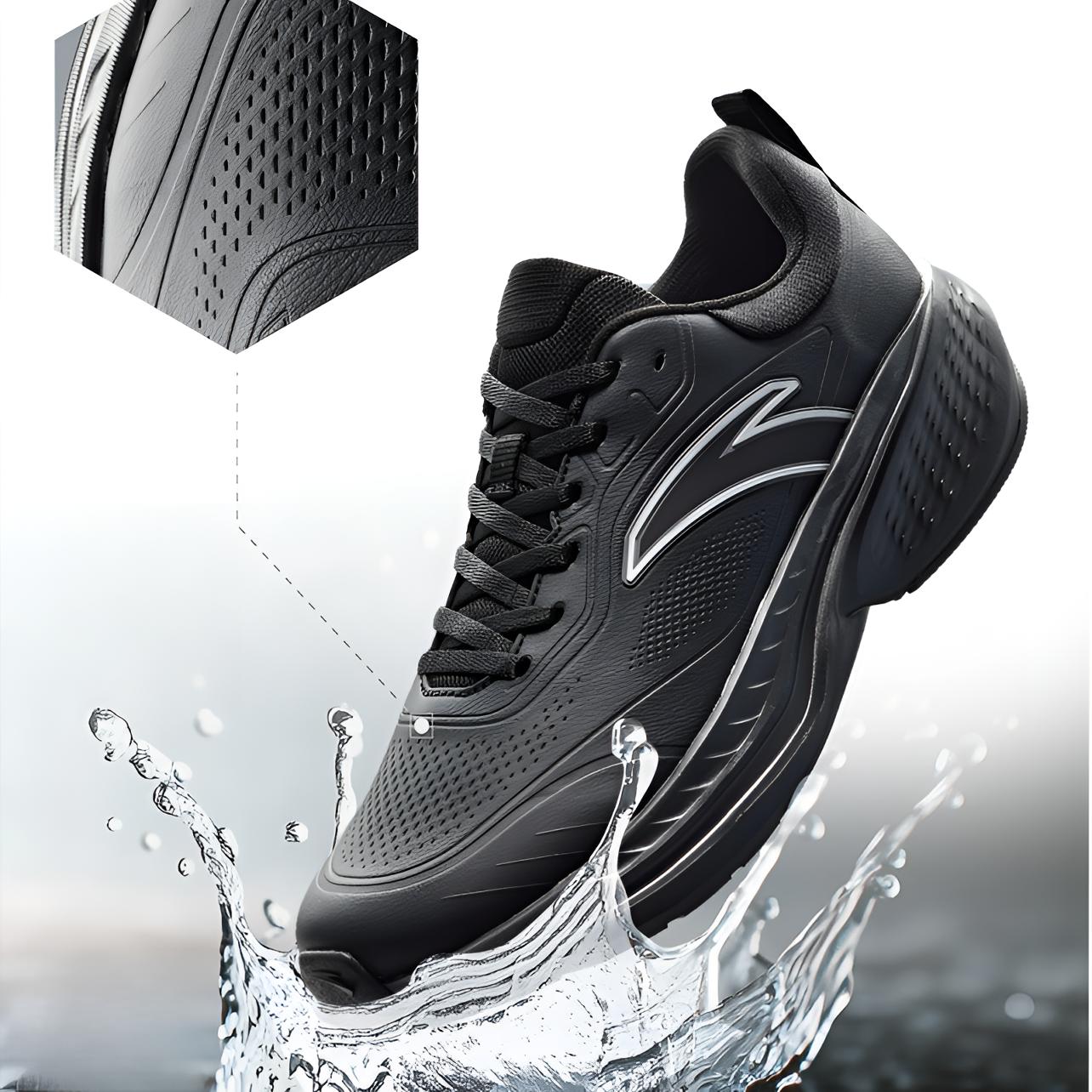 安踏云途丨25冬季皮面加绒保暖日常软底运动男跑鞋112545519-LT