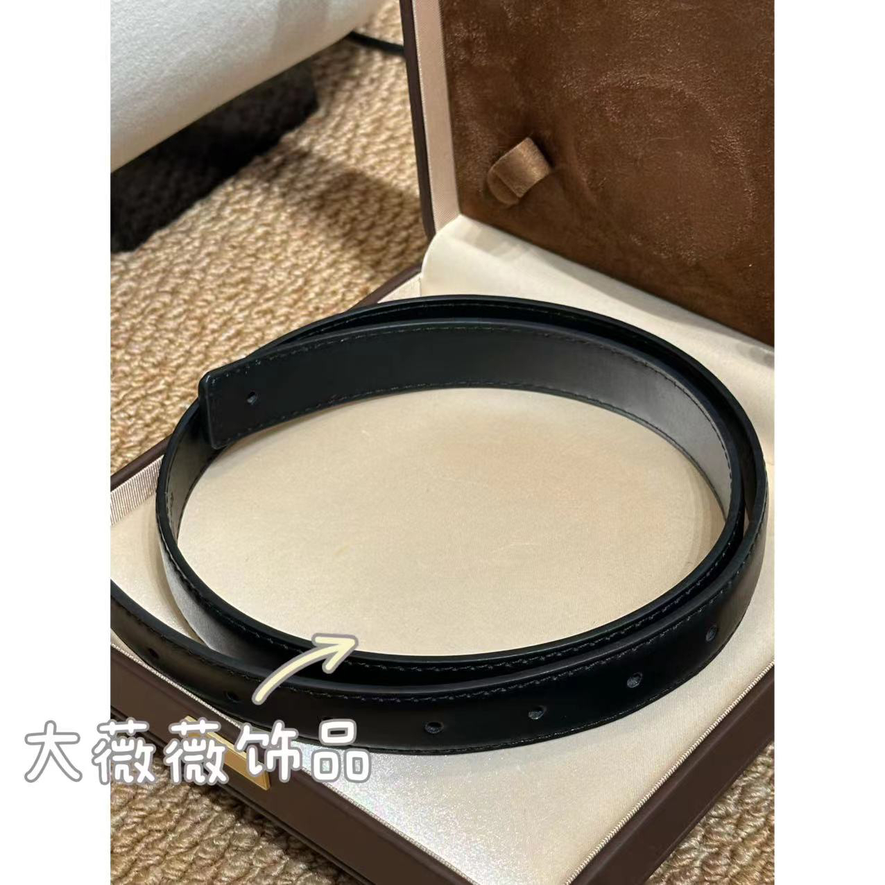 经典撞色扣头黑色腰带-38352