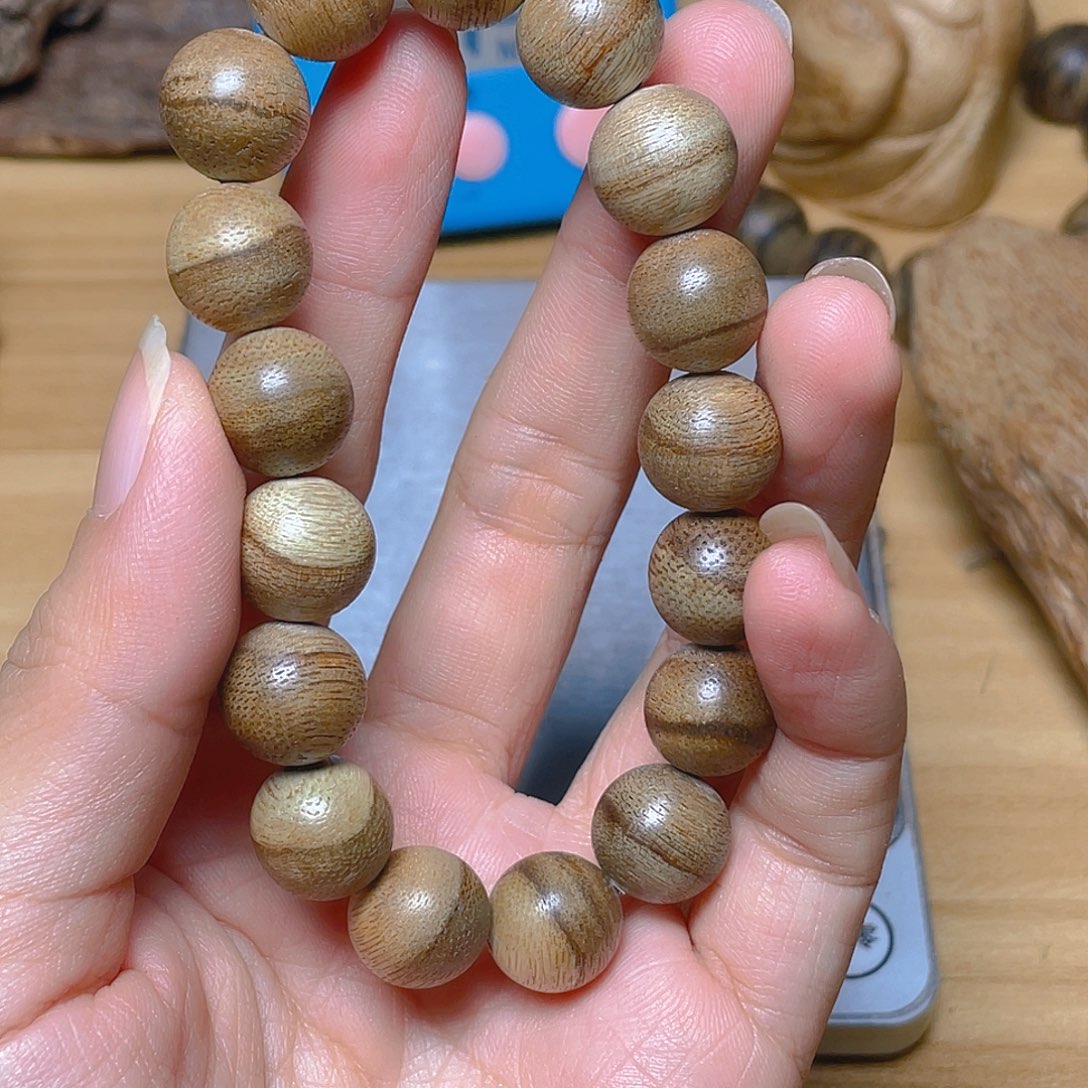 常***乐沉香文莱单圈手串1.2的9.1克