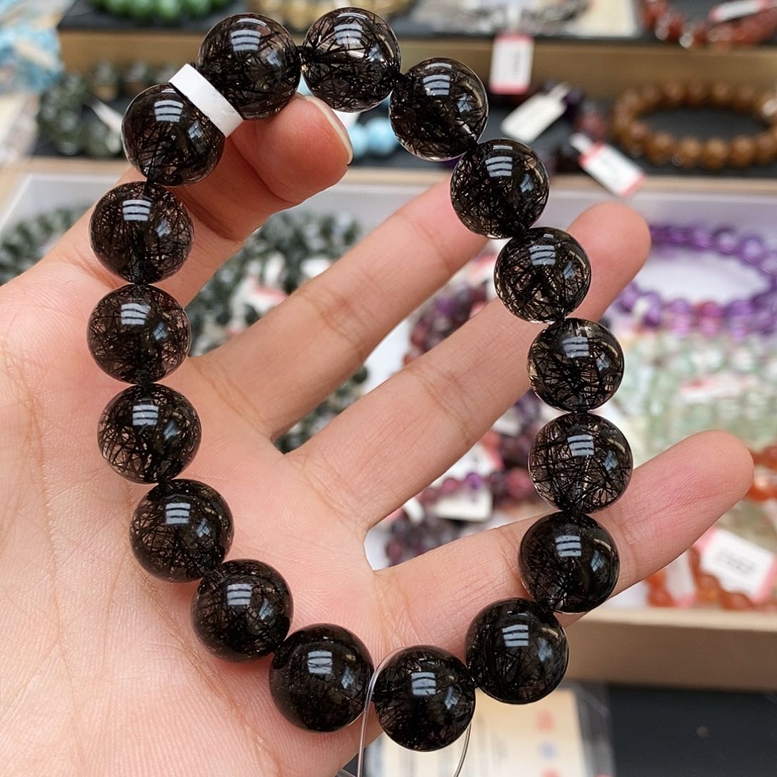 未镶嵌手链水晶透体黑发晶蕾丝发12m+ J745