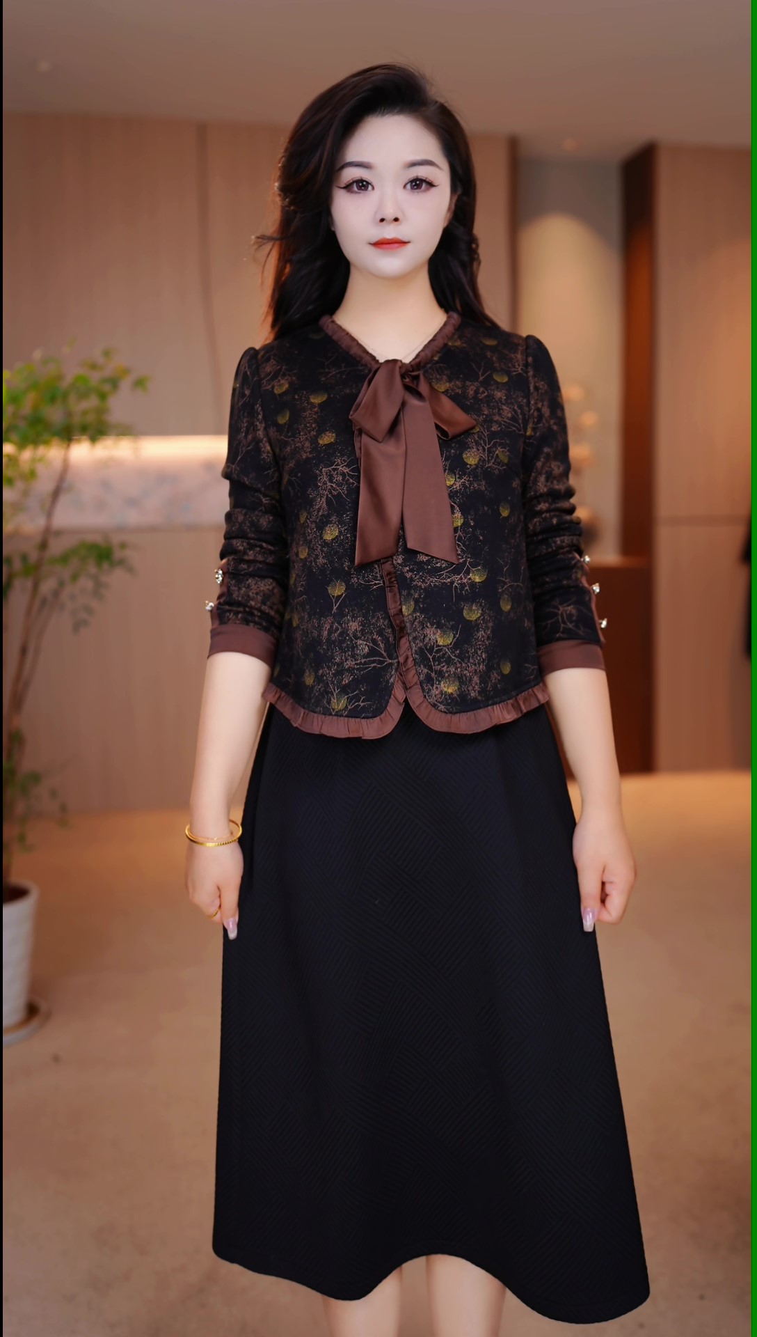 冬季新款假两件大码女装连衣裙加绒加厚遮肉显瘦加大显瘦SXE-5871