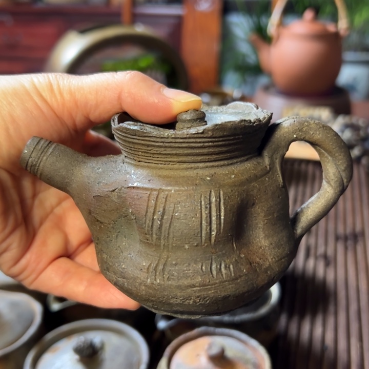 南蛮烧后手壶冈安广宗作品