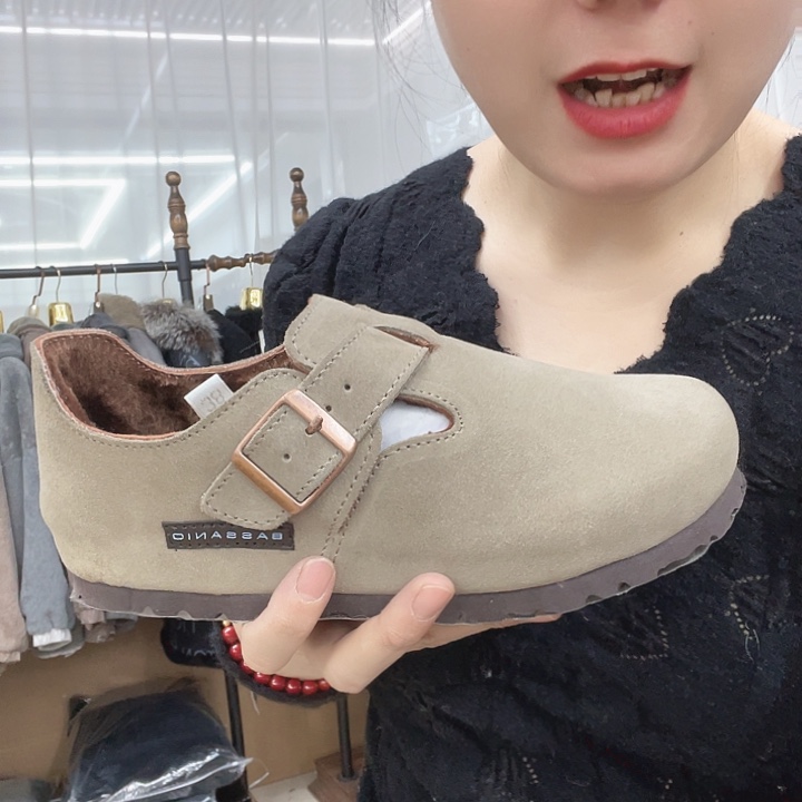 原生态皮毛一体勃肯鞋36码