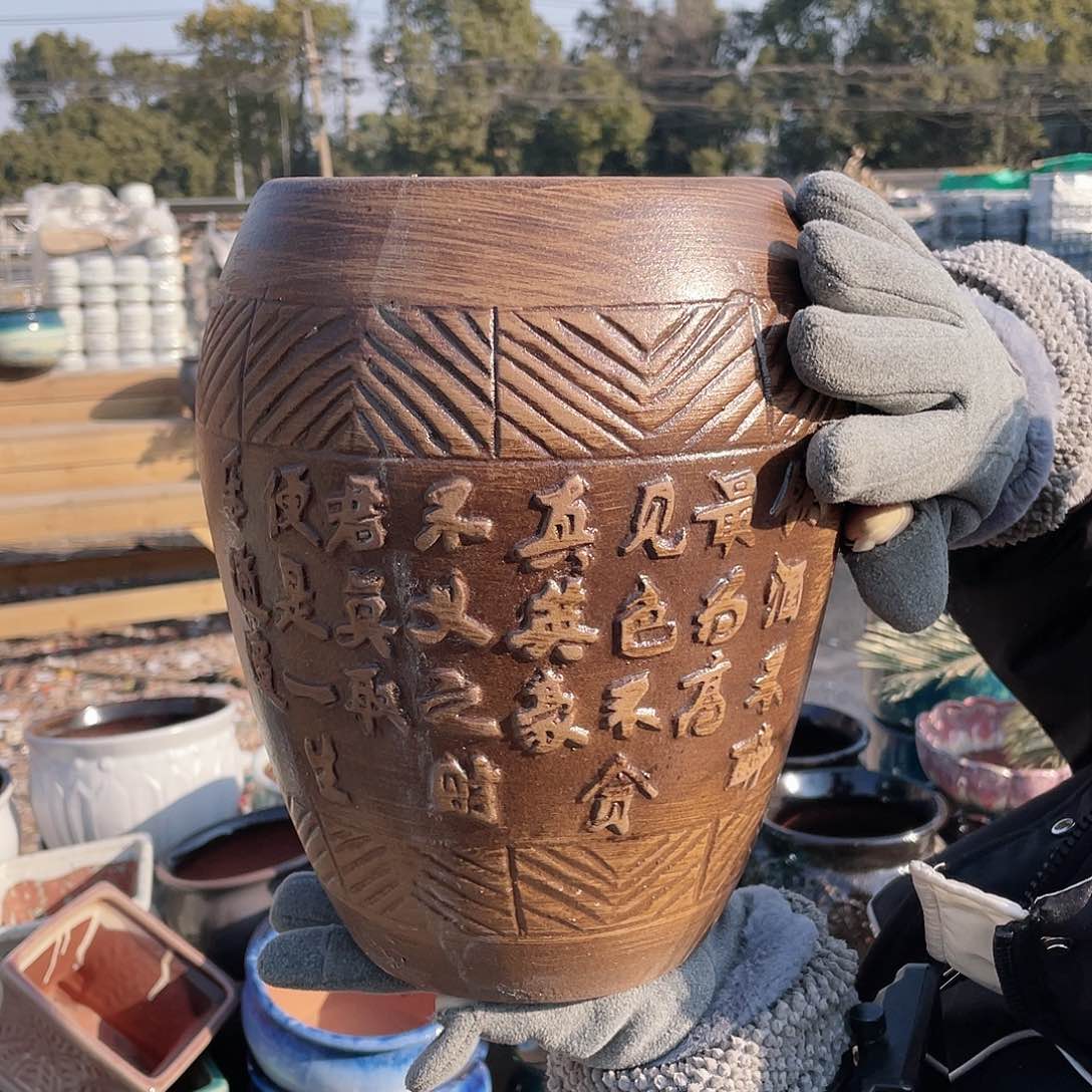 红陶古香古色高25口17