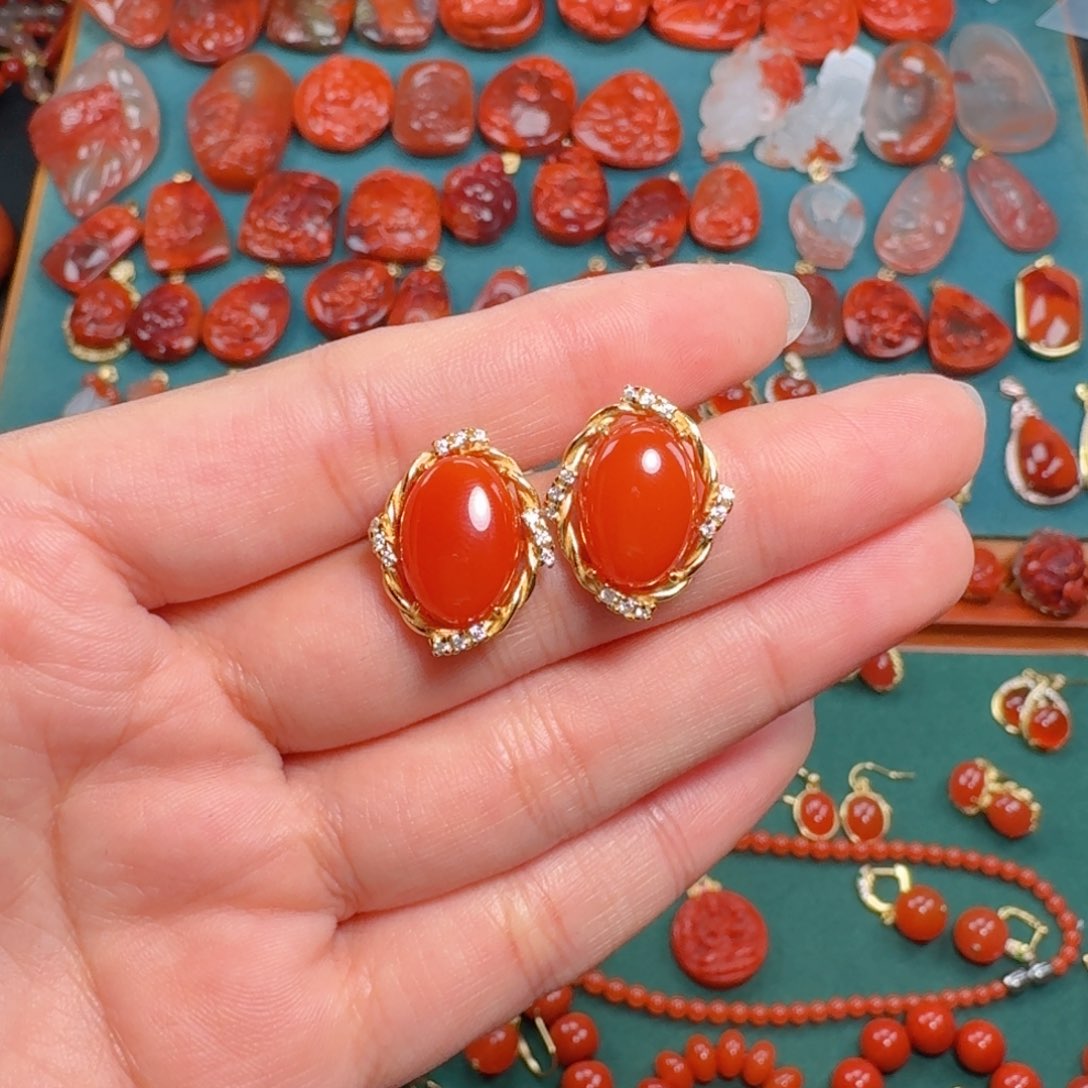 南红玛瑙南红银S925镶嵌