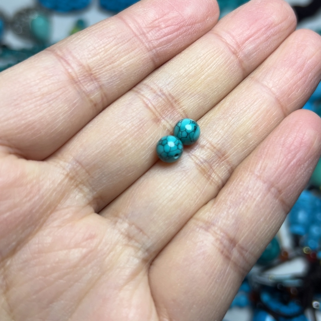 卡6+绿花珠子单珠散珠2个