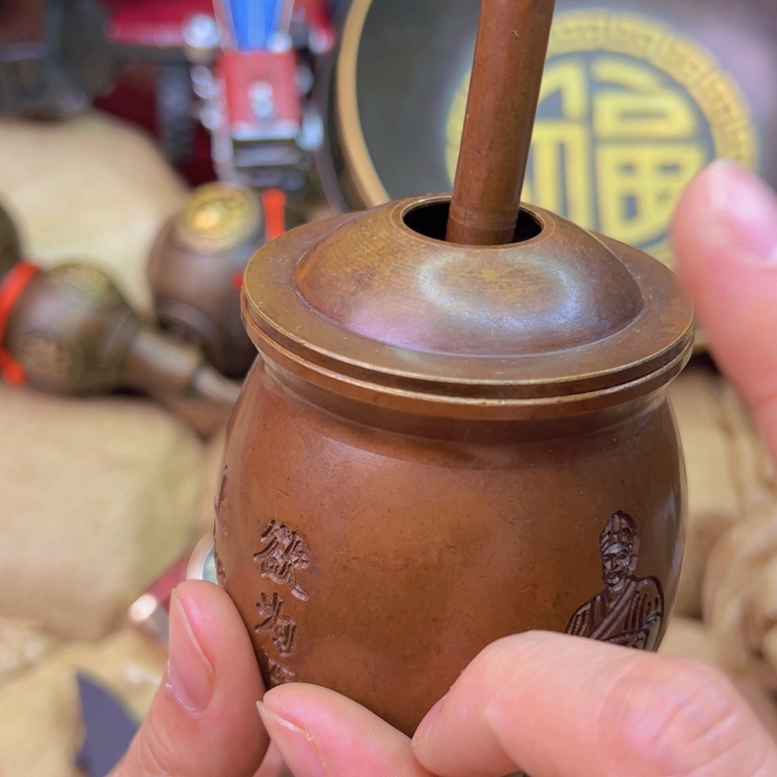 原矿风磨铜捣药罐