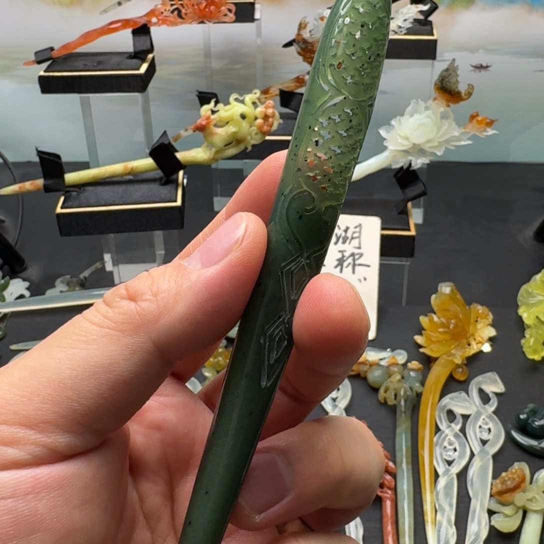 岫玉发饰未镶嵌明君是发簪天花板