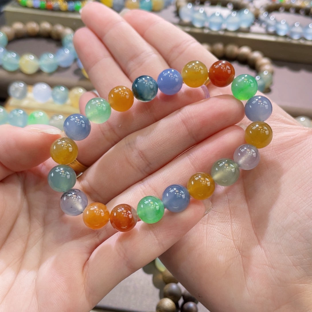 翡翠未镶嵌手链糖果