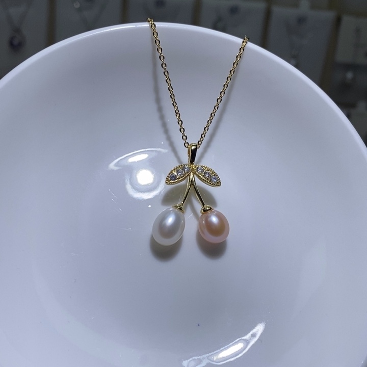 淡水珍珠颈饰银S925镶嵌