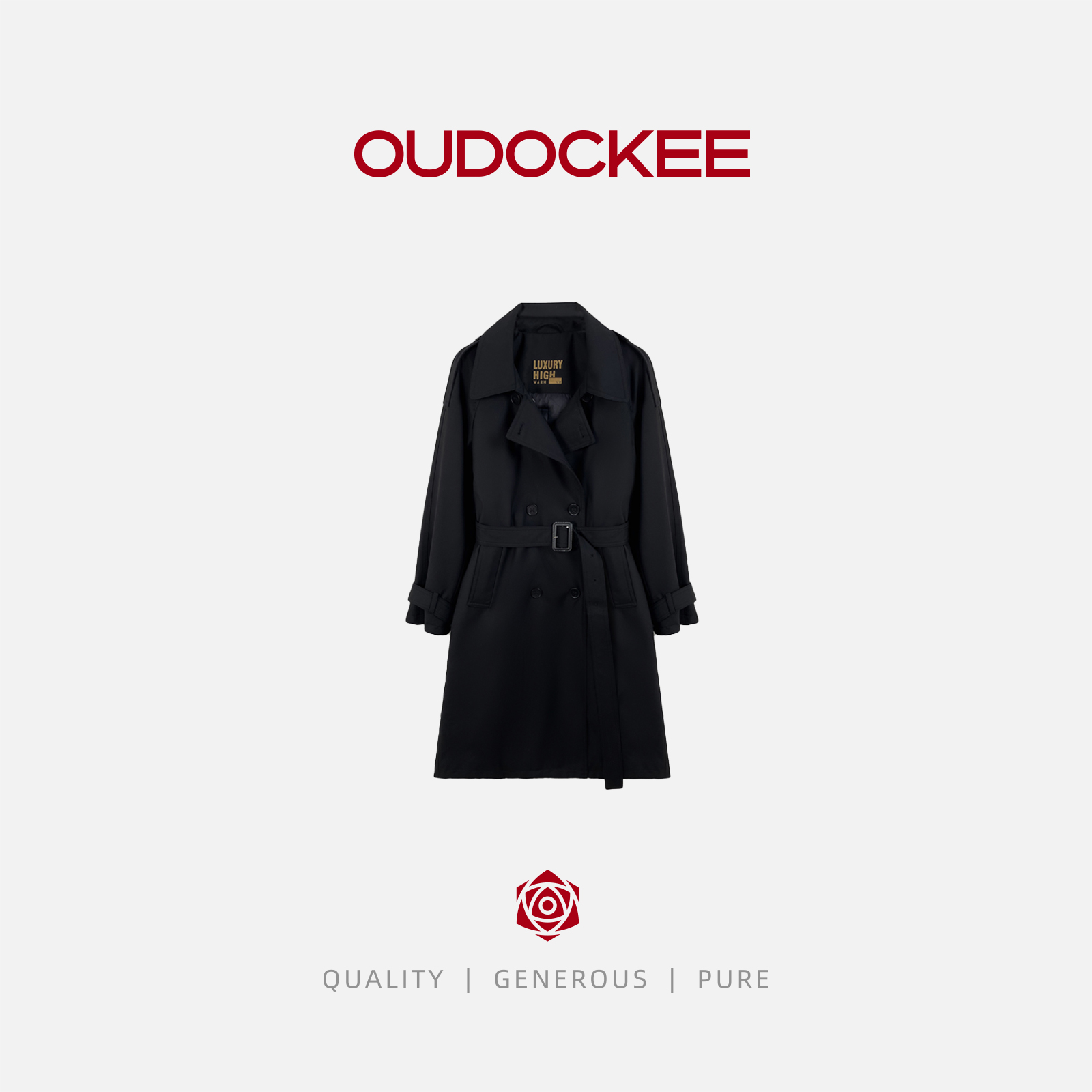 OUDOCKEE 鸥鸥【鸥鸥同款】韩版时尚英伦羽绒风衣外套 50183