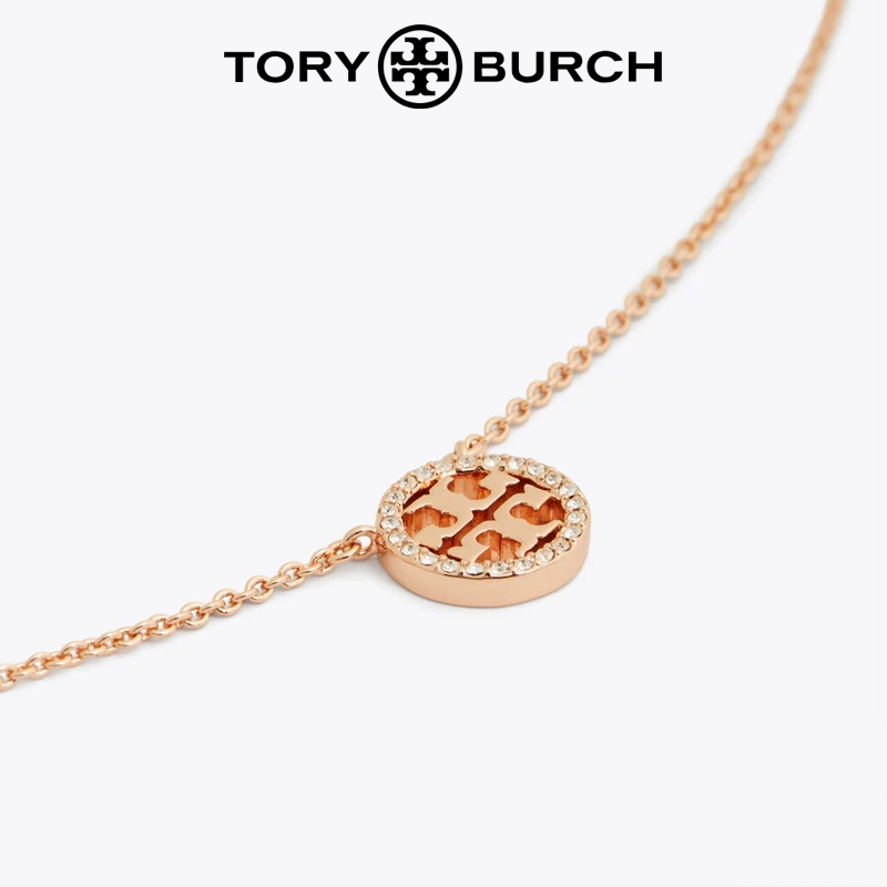 TORY BURCH/汤丽柏琦Miller Pave 徽标精致项链 53420