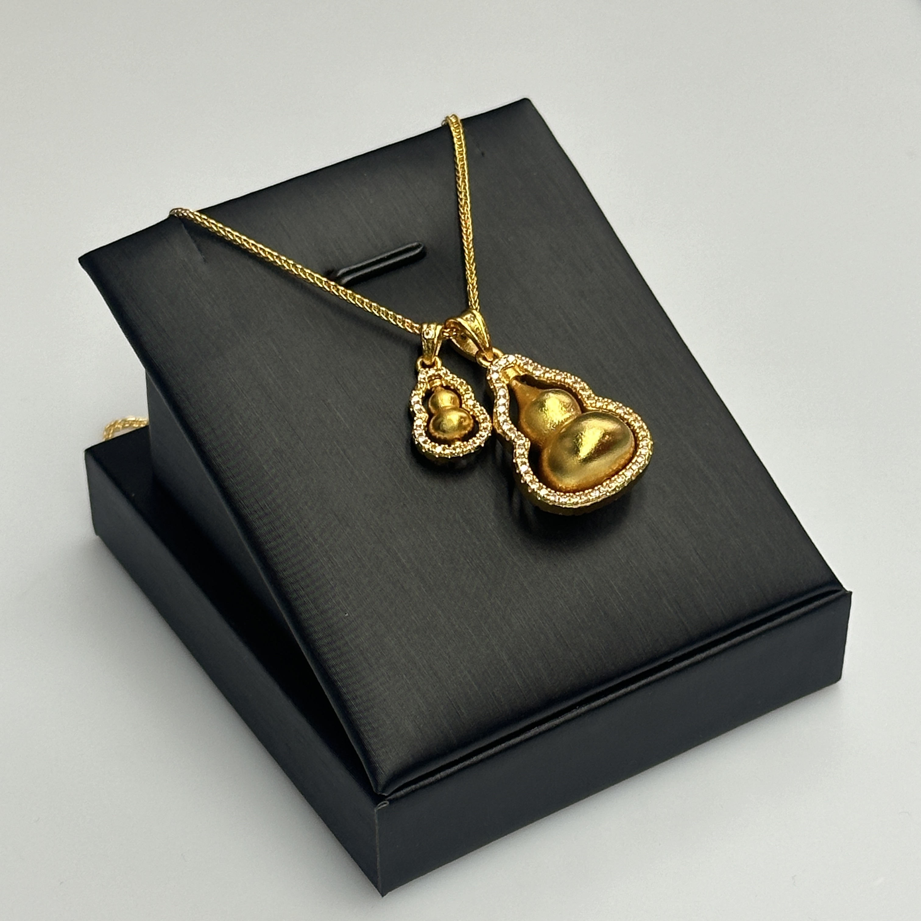 铜合金项链 时尚简约大气金色双葫芦项链 A2858