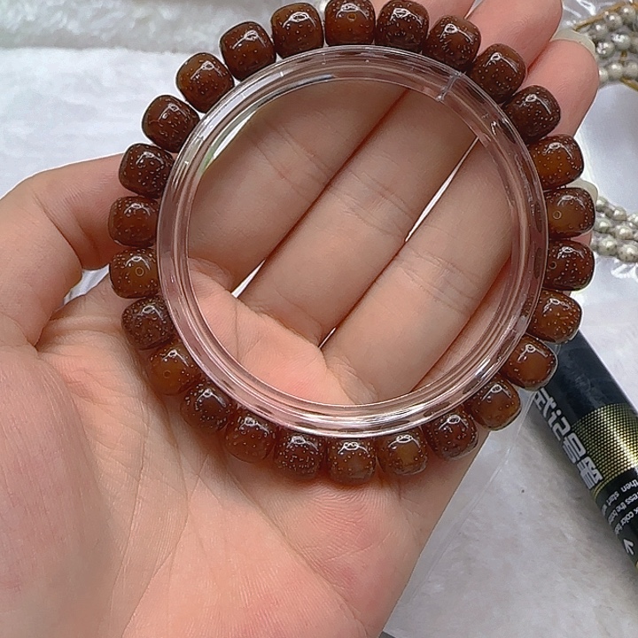 星月菩提手串9尽头粉冰星月菩提98桶单圈