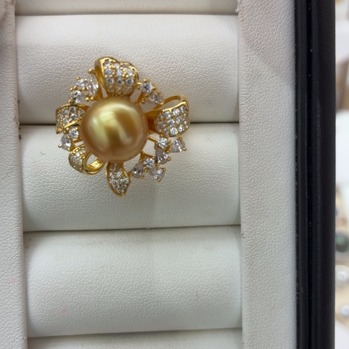 海水珍珠银S925镶嵌戒指