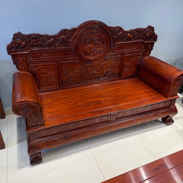 花梨木全红木全榫卯刺猬紫檀孤品两人位沙发可坐三人位