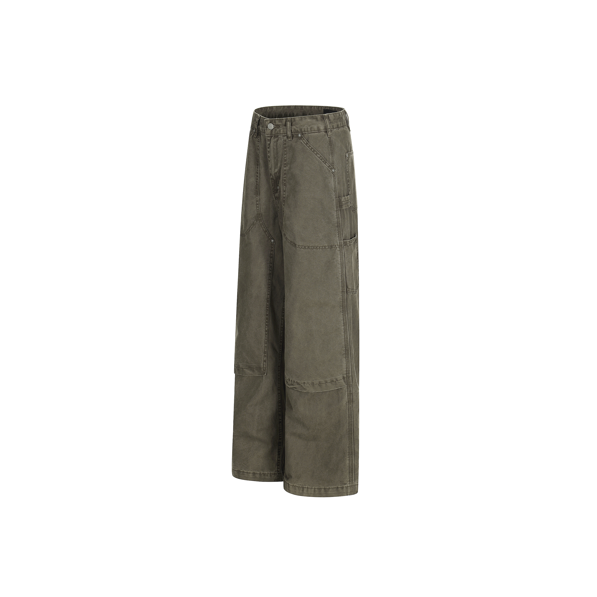 WENG美式松弛感工装裤男女复古水洗做旧解构B01伐木裤直筒休闲裤