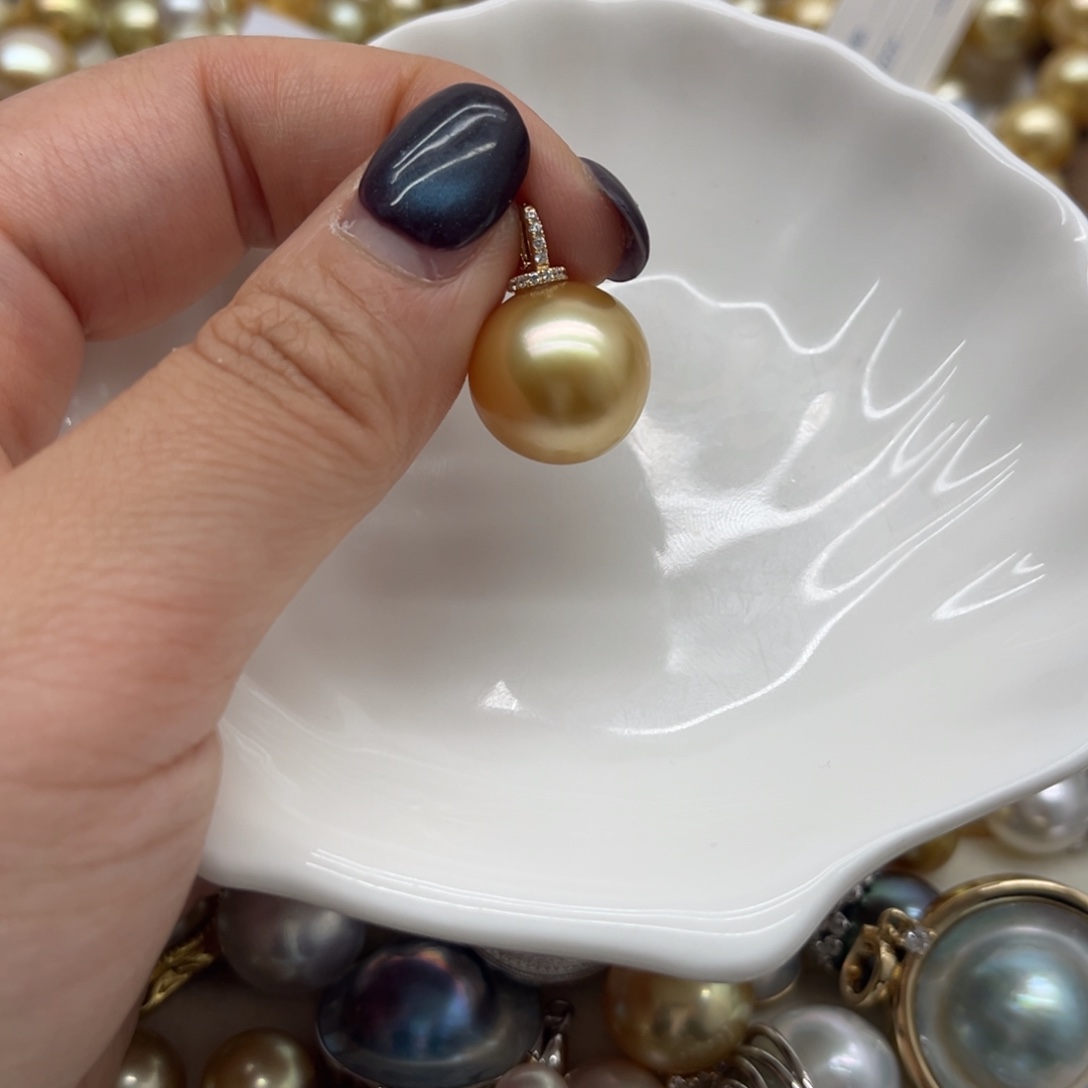 吊坠(不含链)海水珍珠18K金镶嵌