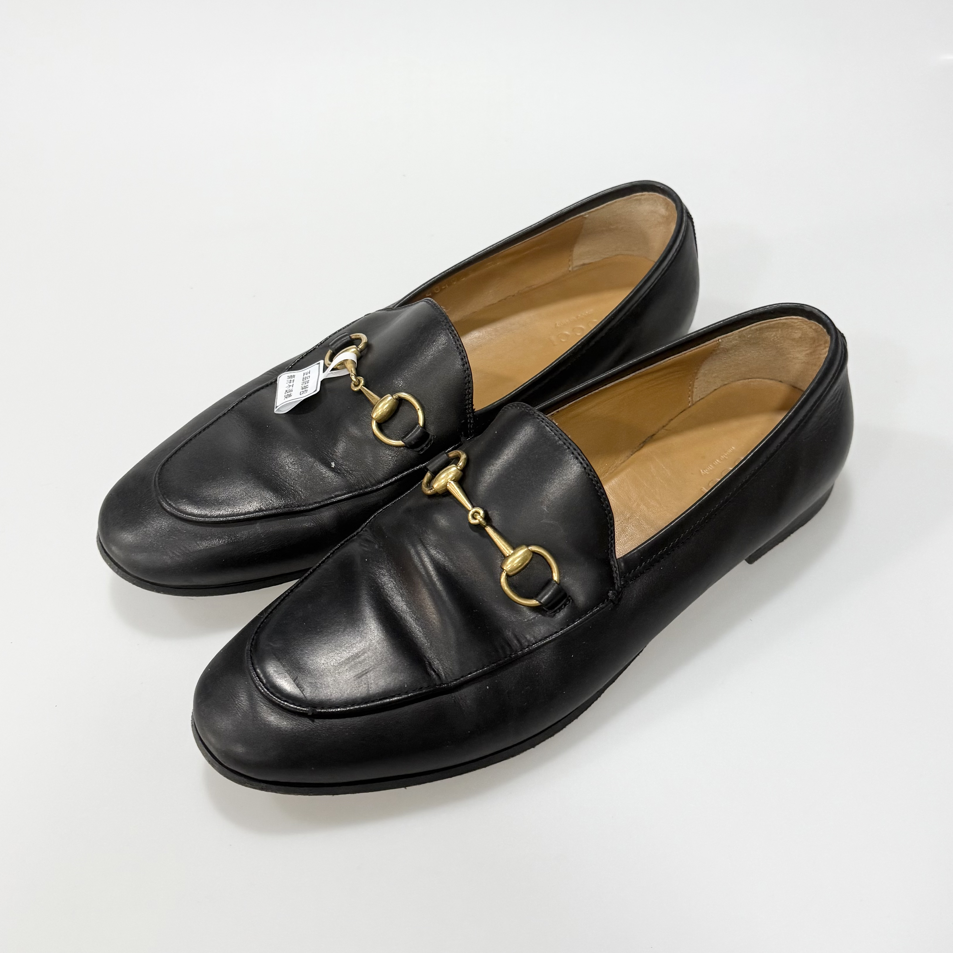 90新 GUCCI/古驰 39码Gucci古驰黑色马衔扣乐福鞋9新 