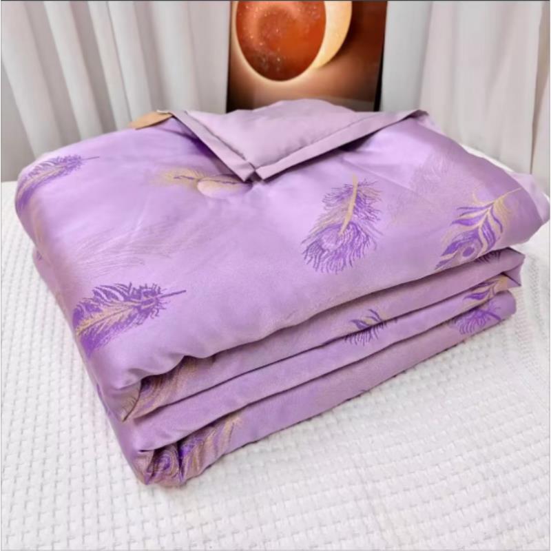 【羽墨-紫】150*200cm高奢香云锦缎单人被