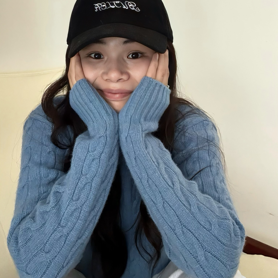 Gardenia｜空栀 韩代 baby蓝绞花毛衣