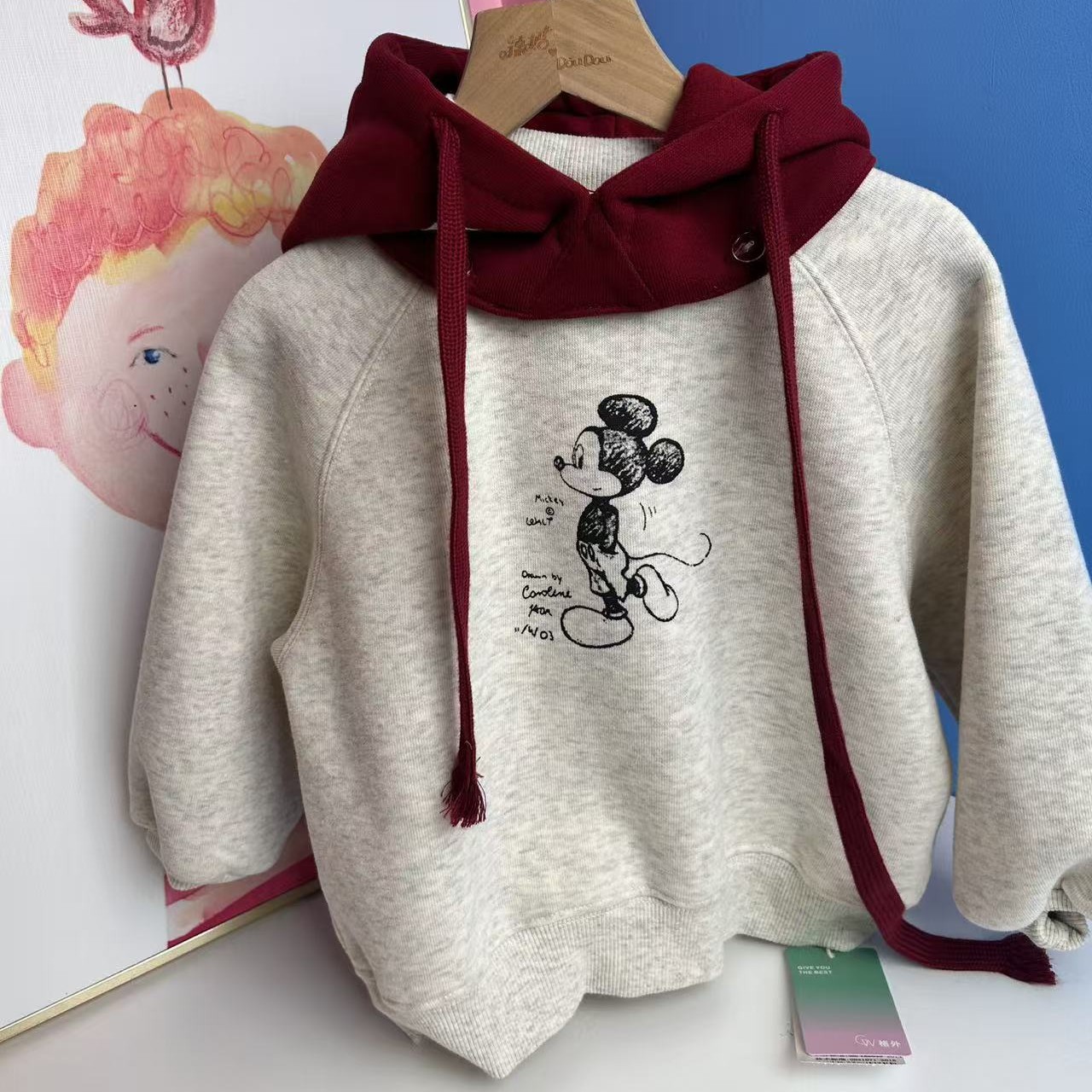 冬季新款男童小童加绒加厚连帽保暖卫衣