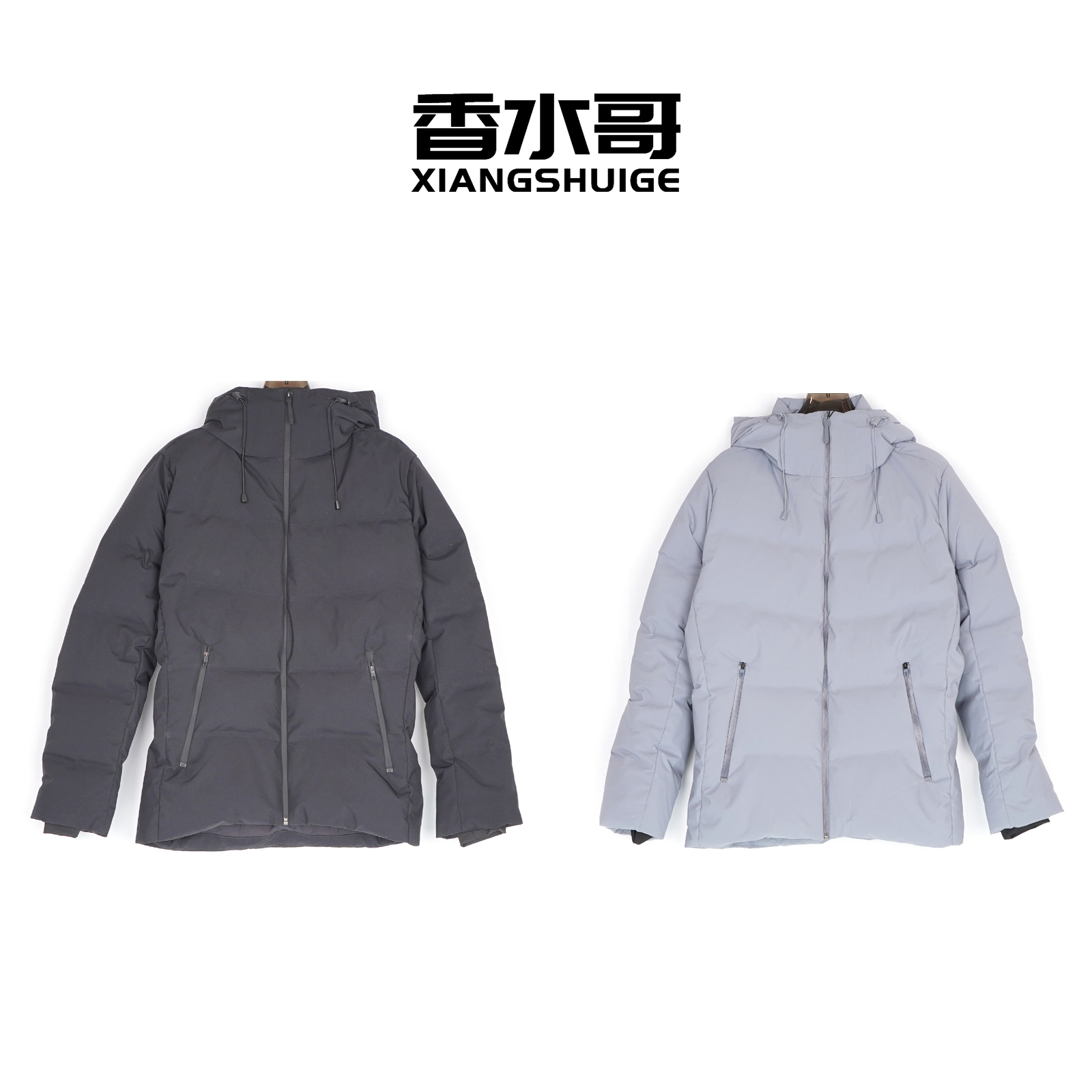 2026新款春季男士中量热压鹅绒夹克防风防泼水透湿连帽羽绒服