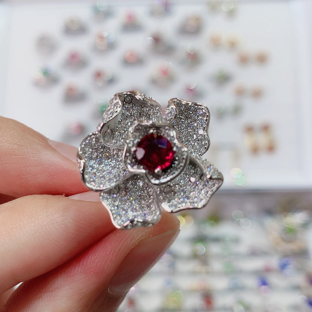 碧玺戒指戒指银S925镶嵌