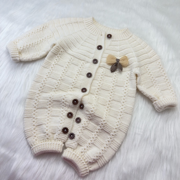 材料包：泡泡雨款柔软婴幼儿毛衣爬爬服手编材料包赠工具、视频教程