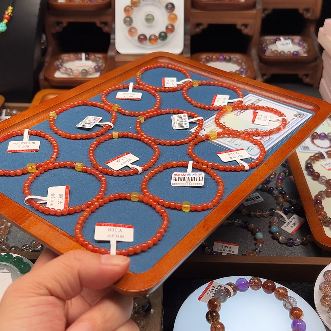 南红玛瑙合金手链007