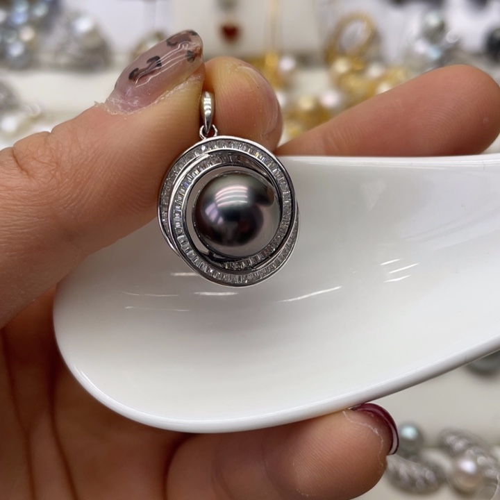海水珍珠吊坠(不含链)银S925镶嵌