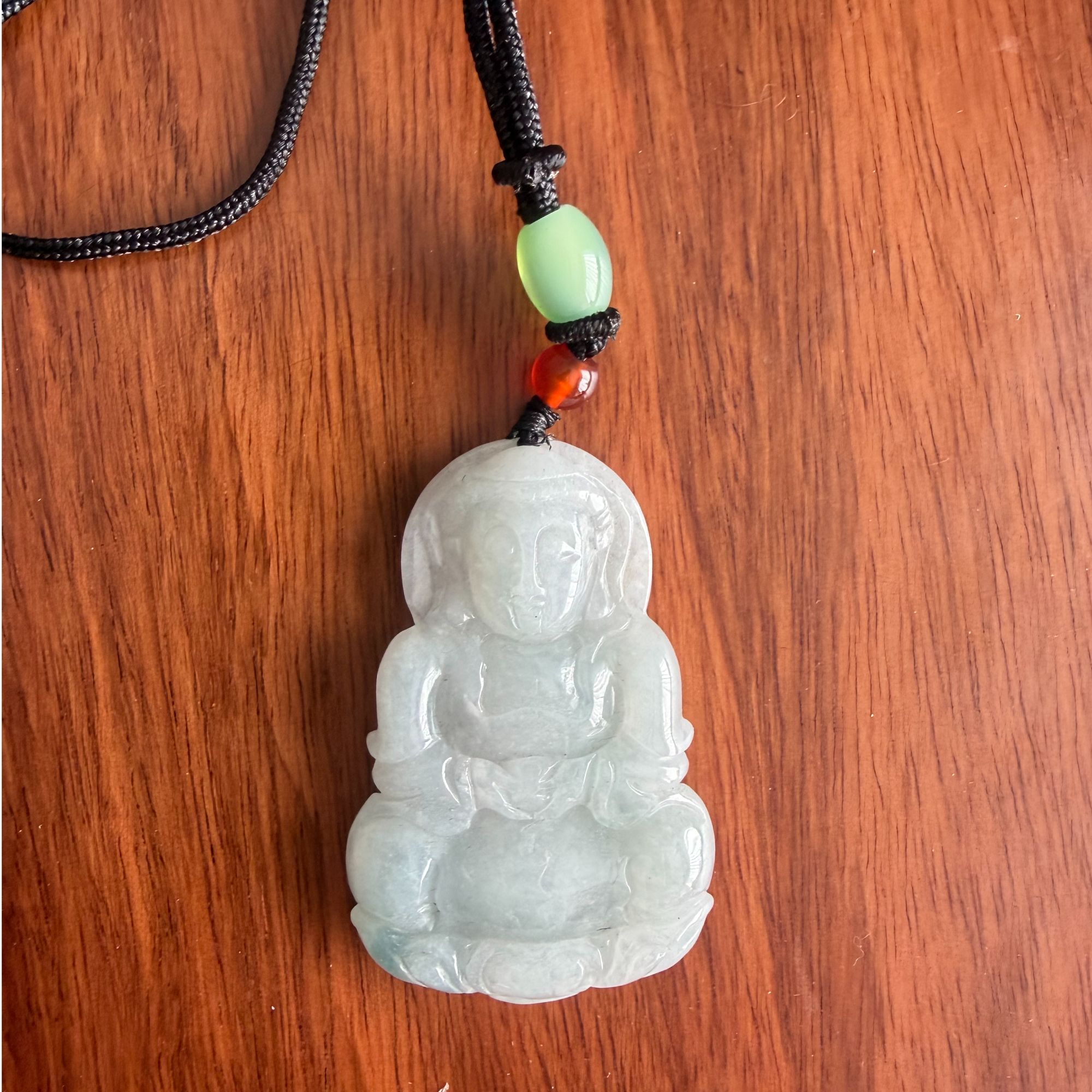纯天然缅甸A货翡翠观音吊坠大