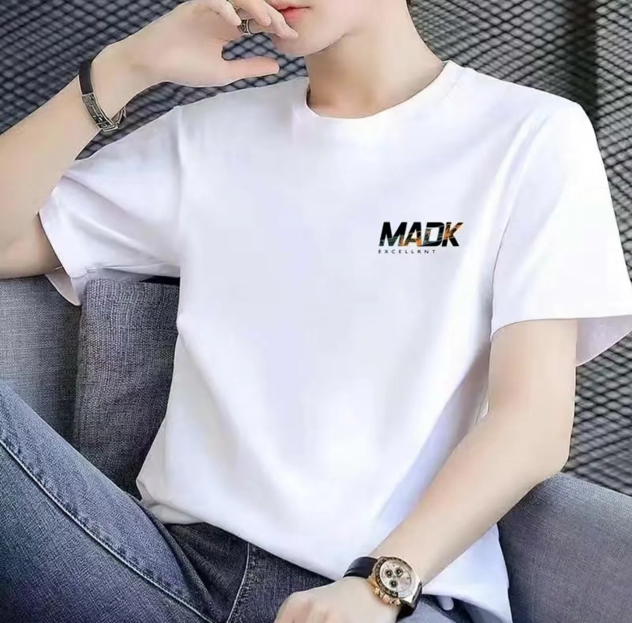 【100%纯棉】2025潮流纯棉圆领短袖百搭男女同款情侣款多种图案66