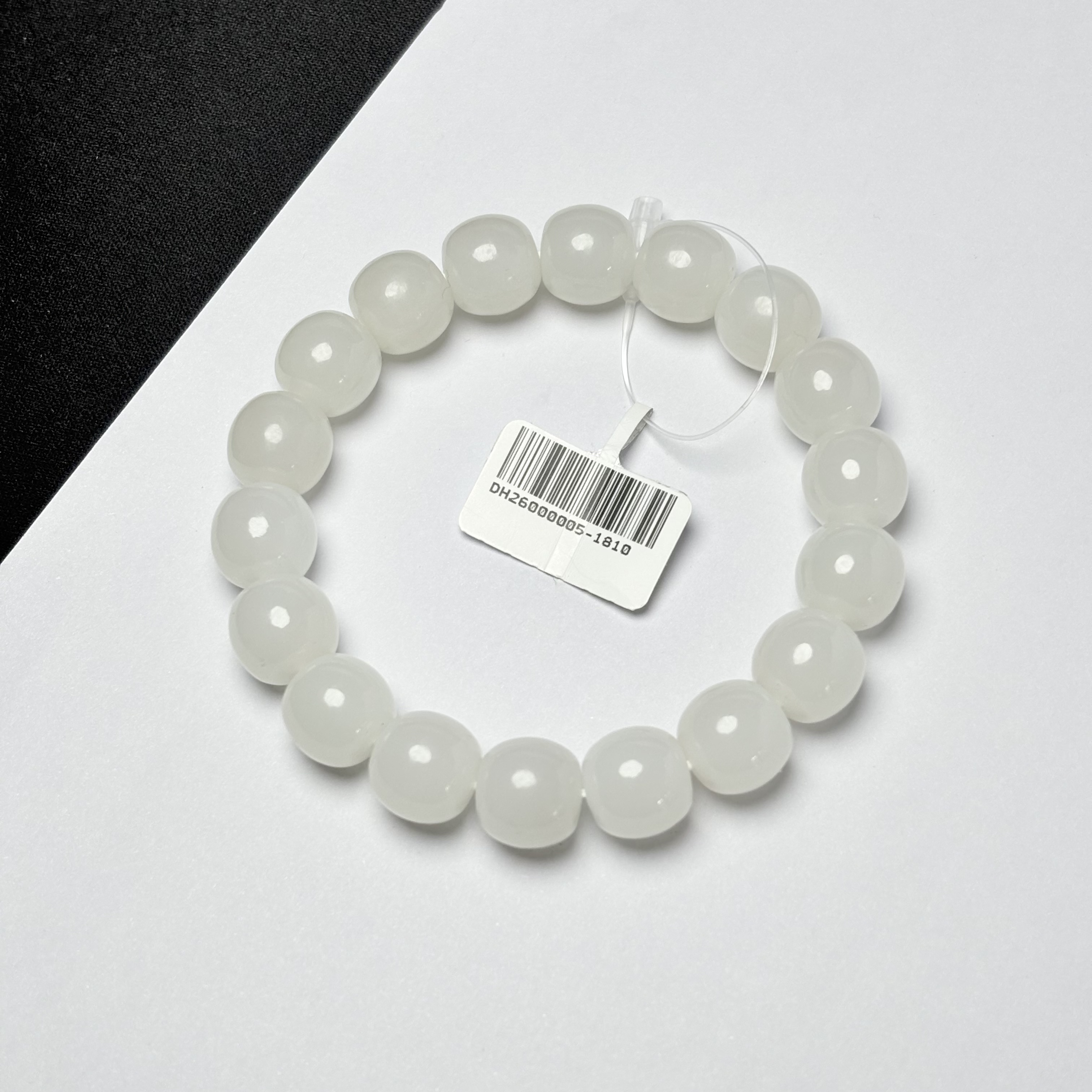 【吉玉0005-1810】新疆和田玉白玉老型手串11.5x12mm